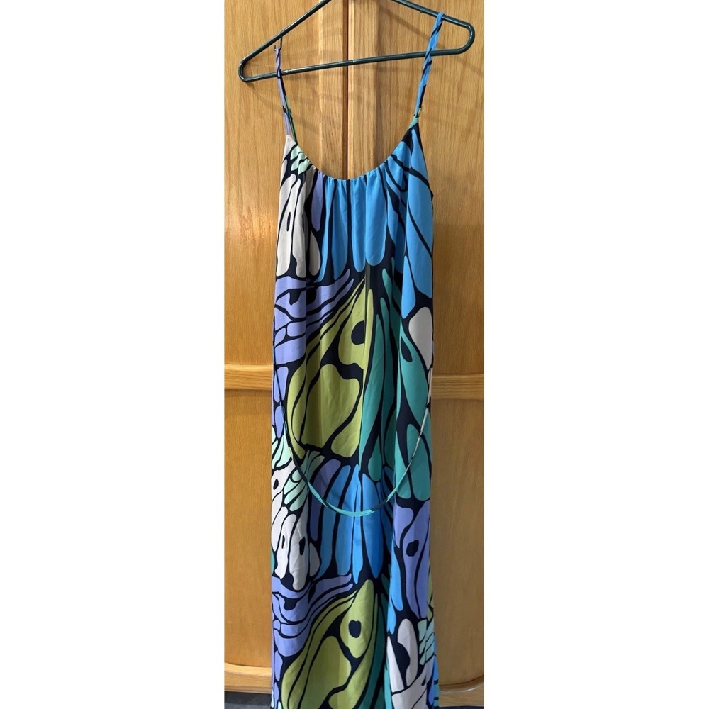Sam Edelman Butterfly Trapeze Square Neck Sleeveless Maxi Boho Dress Size M NWT